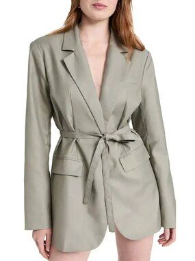 NWT Lioness  Olympia Oversized Notched lapel blazer/dress, Stone gray, Size S